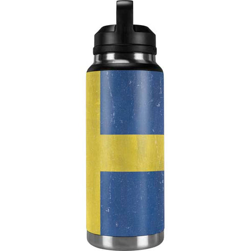 Sweden Flag Distressed YETI Rambler 36oz Bottle Skin
